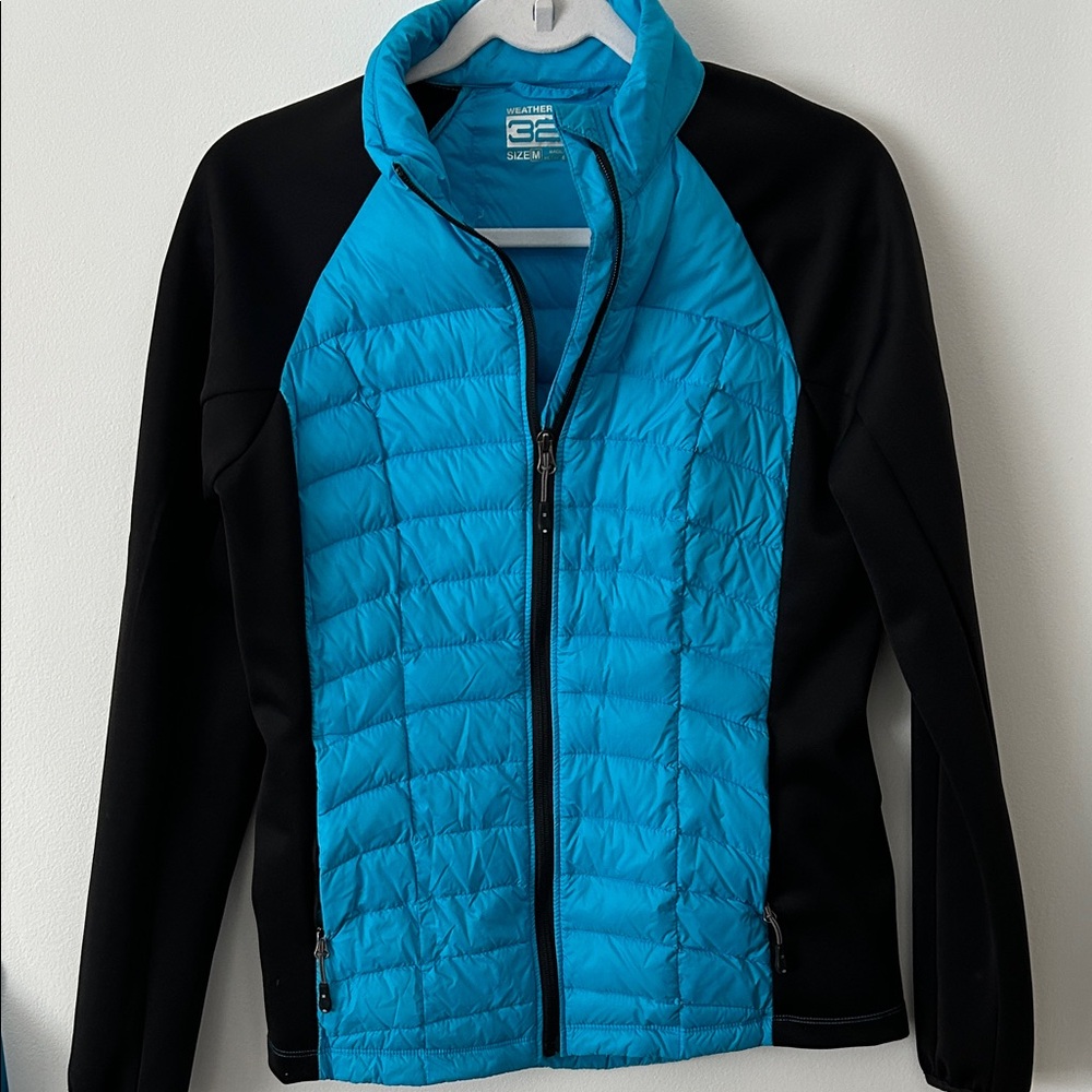 Blue and Black Zip-Up Jacket